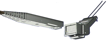 Złącze VF-45 (3M) Wtyk (patchcord) Gniazdo Socket pozycjonowanie w V-rowkach (bez tulei), złącze dupleksowe, odległość włókien 4,5 mm.