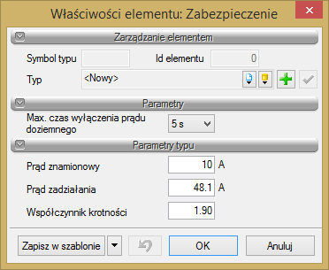 Aby zdefiniować zabezpieczenie, należy zaznaczyć jeden z checkboksów: Zabezpieczenie początkowe lub Zabezpieczenie końcowe i kliknąć na odpowiedni przycisk. Pojawia nam się okno: Rys. 7.