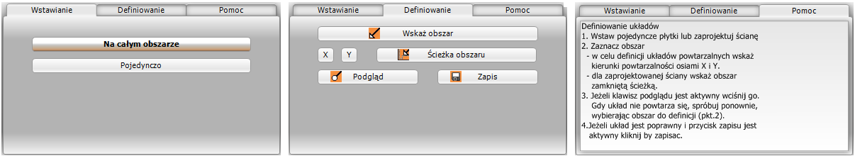 Zakładka Układy składa się z trzech części: wstawianie, definiowanie oraz pomoc (rys. 182): rys.