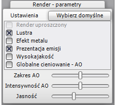 CAD Decor 2.0 Instrukcja obsługi ROZDZIAŁ 23 Rendering standardowy 1. Uwagi wstępne Działanie rendera, czyli obrazowania, określa jakośd, kontrast i głębię obrazu. wyświetlanego po zapaleniu świateł.