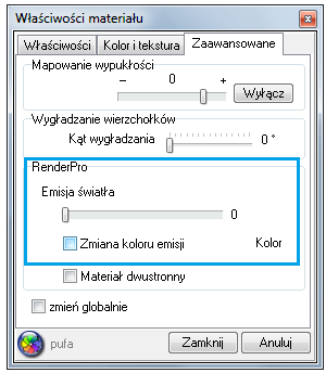 CAD Decor 2.0 Instrukcja obsługi Po zapaleniu świateł w projekcie wyraźnie widad, które obszary są gładkie, a które chropowate i porowate.