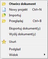 47 zmiana sposobu wyświetlania projektów Wszystkie omówione powyżej funkcje są dostępne również z poziomu menu kontekstowego, rozwijanego przez naciśniecie prawego przycisku myszy (rys. 48).