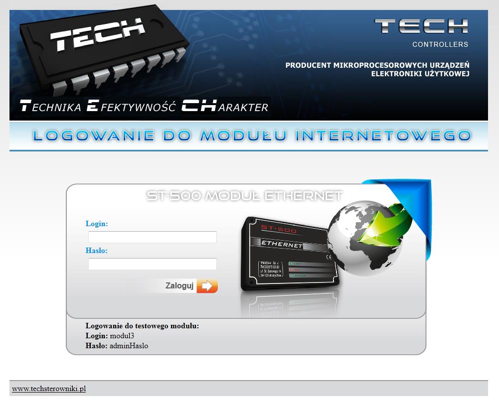 ST-500 Po chwili pojawi się ekran modułu. Uwaga!
