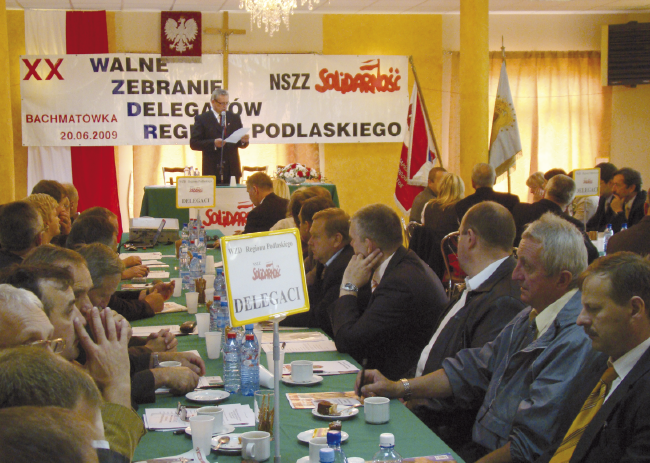 BIULETYN INFORMACYJNY NR 19 25.06.2009 XX WZD w Bachmatówce k. Sokółki XX, jubileuszowe Wale Zebraie Delegatów Regiou Podlaskiego NSZZ Solidarość odbyło się 20 czerwca 2009 r.
