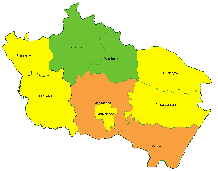 67 Rysunek 16. Mapa oceny zagrożenia powiatu siemiatyckiego ZIIG ZIIG ZIVG Średnie zagrożenie Małe zagrożenie Duże zagrożenie Źródło: opracowanie KP PSP w Siemiatyczach A.