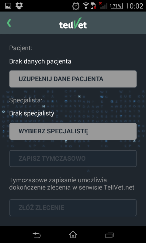 3. W celu złożenia zlecenia należy kliknąć Nowe zlecenie oraz