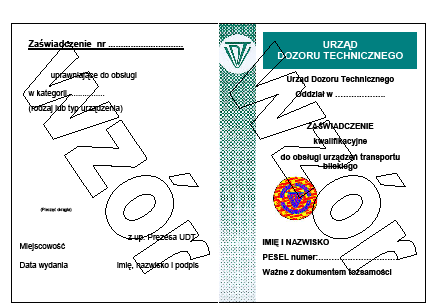 Wzór zaświadczenia