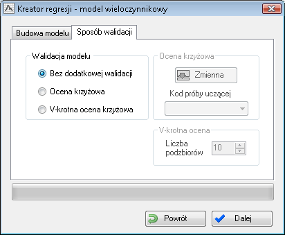 Obliczenie błędu predykcji na podstawie zbioru uczącego nie daje niestety obrazu zdolności predykcyjnych modelu.