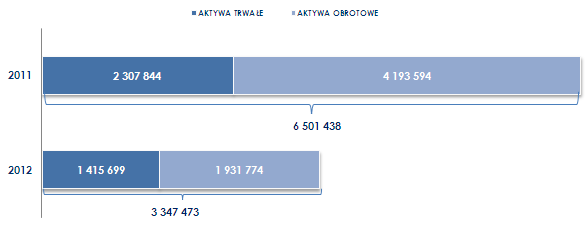 Na koniec 2012 roku wypracowana przez Grupę strata netto osiągnęła poziom 2,849 mld zł.