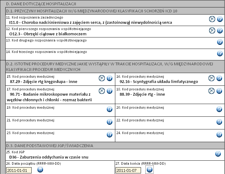 Jeżeli podany zostanie PESEL pacjenta, wówczas system automatycznie uzupełni dane dotyczące płci oraz daty urodzenia pacjenta. W pozostałych przypadkach, np.