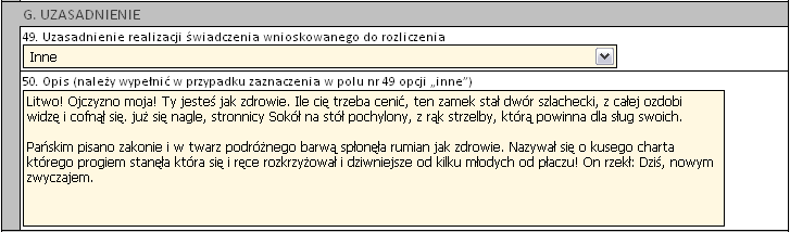 Alternatywnie w przypadkach, gdy rodzaj świadczeo nie obejmuje rozliczeo przy wykorzystaniu JGP (np. świadczenia z katalogu 1b) konieczne jest podanie kodu świadczenia jednostkowego.