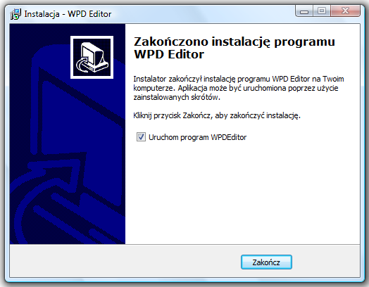 4. INSTALACJA APLIKACJI WPD Wersje 32bit oraz 64bit dostępne są na naszej stronie internetowej producenta http://www.nexwell.eu/produkt/nxw895-wpd-editor skąd należy je pobrać. 6. Określ dodatkowe zadania instalacji, a następnie kliknij Dalej.