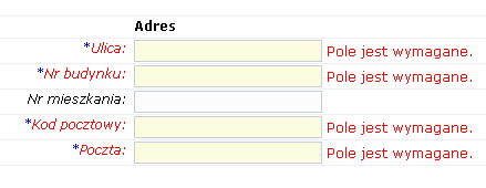 2 Podstawowe systemem informacje dotyczące pracy z W formularzach znajdujących się w systemie występują pola oznaczone kolorem żółtym i gwiazdką.