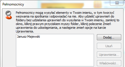 Ustanawianie pełnomocnika w aplikacji Microsoft Outlook 2007 Aby nadać innej osobie uprawnienia pełnomocnika za pomocą Outlook 2007: 1.