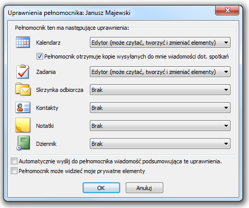 Ustanawianie pełnomocnika w aplikacji Microsoft Outlook 2010 Aby nadać innej osobie uprawnienia pełnomocnika za pomocą Outlook 2010: 1.