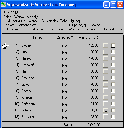 wielu pozycjach jednocześnie służy dodatkowy ekran 'Wpisz We Wszystkie Pozycje' (rys.