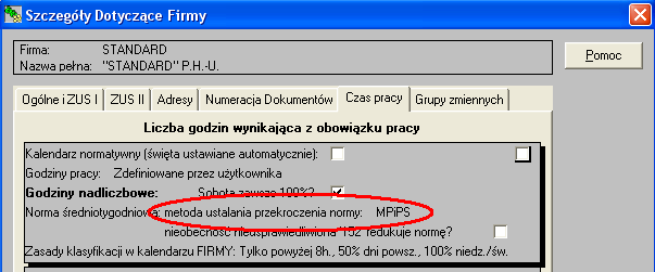 zmiennej 'Harmonogram'). 16 godzin nadliczbowych ze 100% dopłatą wynika w tym przypadku z przekroczenia normy średniotygodniowej w harmonogramie. Rys. 19.