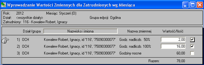 unikając prowadzenia szczegółowej rejestracji czasu pracy, jednocześnie dysponując na wydrukach kart pracy, czy ewidencji czasu pracy, kompletnymi lub niemal kompletnymi danymi (kompletnymi w
