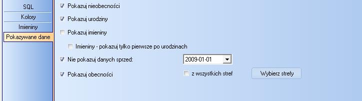 Przed rozpoczęciem pracy w programie możemy w zakładce Konfiguracja dostosować wyświetlane graficznie informacje według indywidualnych potrzeb i preferencji.