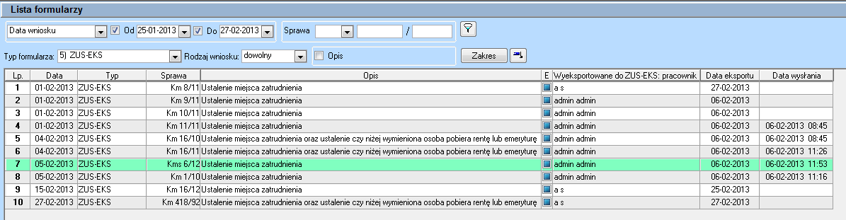 Rysunek 16 Okno wpisania numeru PIN Podpisany wniosek zostanie wysłany i trafi do zakładki Dokumenty wysłane na portalu PUE-ZUS.