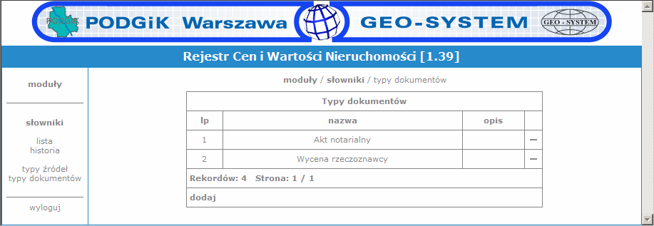 Słownik typy źródeł zawiera informację o pochodzeniu dokumentu: Słownik typy dokumentów zawiera informacje o