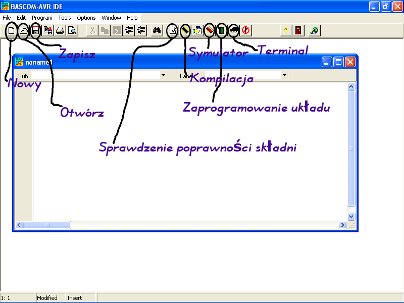 2 Instalacja i obsługa programu Bascom AVR Bascom to nie tylko nazwa języka programowania, ale również nazwa programu, w którym tworzymy kod, a następnie go kompilujemy Jest to podstawowa funkcja