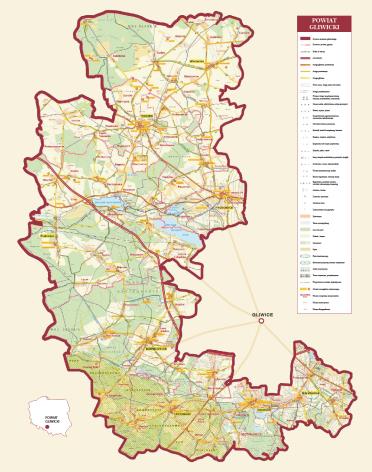 Powiat gliwicki powstał 1 stycznia 1999 r. Powiat gliwicki w liczbach: Powierzchnia: 663 km kw. liczba ludności: ok. 115 tys. ok. 33 % lasy ok. 55 % użytki rolne Drogi powiatowe: ok.