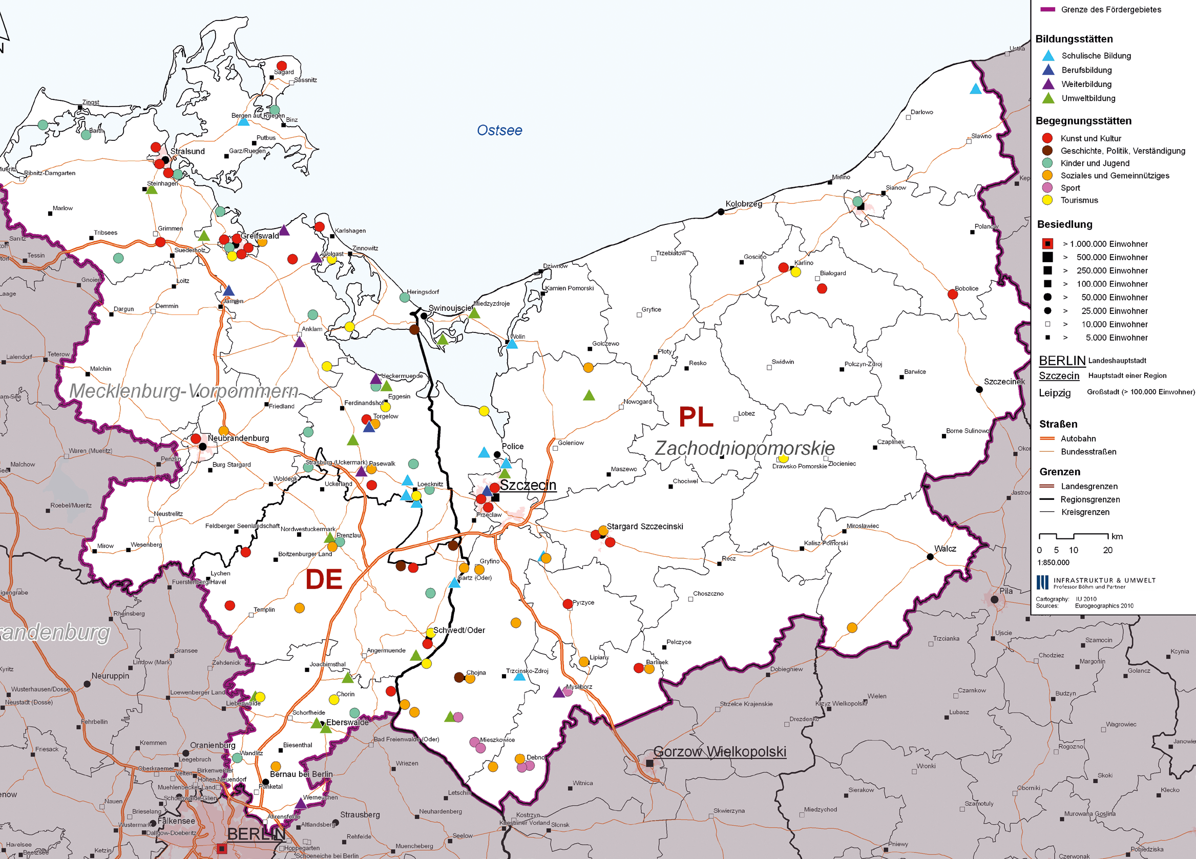 02 Granice obszaru wsparcia Centra Edukacji Edukacja szkolna Edukacja zawodowa Doskonalenie zawodowe Edukacja Ekologiczna Morze Bałtyckie Centra spotkań Kultura i sztuka Historia, polityka,