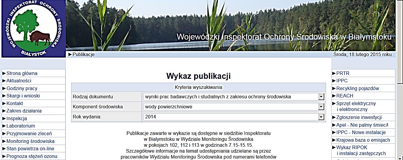 Upowszechnianie informacji działania zapewniające czytelny i łatwy dostęp - zawartość strony internetowej www.wios.bialystok.
