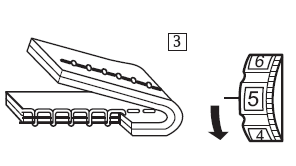 REGULACJA NAPRĘŻENIA NICI GÓRNEJ Podczas szycia ściegiem prostym przy prawidłowym ustawieniu naprężenia, nitka górna i nitka dolna powinny łączyć się po środku dwóch warstw materiału. 1.