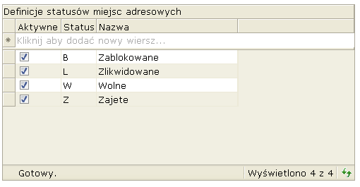 Administrator 8 Przycisk rozwijania pozycji Nowy użytkownik dopisywany jest przez kliknięcie wiersza z komunikatem Kliknij aby dodać nowy wiersz.