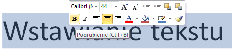 Tekst na slajdach wstawianie i formatowanie Wybieramy slajd, na którym chcemy zamieścić tekst (np. klikając w jego miniaturę).