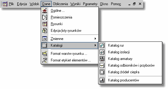 Kan H2O 1.5 Zobacz także: Struktura Menu 199, menu Dane 245 Zmienne Temperatury 249, Ciśnienia 249, Przepływy 249. 8.4.6 248, polecenia: Globalne 248, Wymiary 249, Katalogi Polecenie służy do przeglądania danych katalogowych urządzeń stosowanych w instalacji.