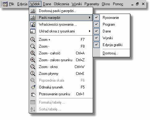 8 Struktura Menu Rysowanie innych elementów graficznych 79. Cofa grupowanie elementów w zaznaczonych grupach. Formatowanie warstw rysunku 251.