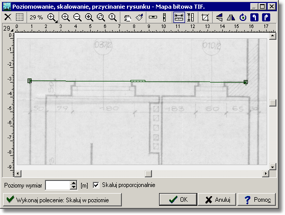 Kan H2O 1.5 Dialog Pokaż stronę Zobacz także: Menu Plik 200, polecenia Format wydruku 208, Podgląd wydruku 213, Drukuj 214. 10.1.39 Poziomowanie, skalowanie, przycinanie rysunku Dialog służy do poziomowania, skalowania, przycinania i obracania rysunku 101.