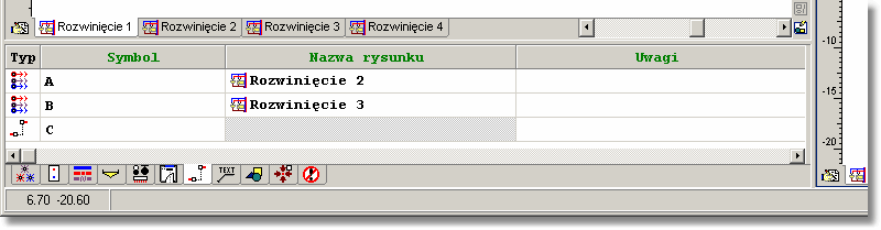 10 Załączniki pomieszczenia). Stan Informacja czy urządzenie (odbiornik lub przybór) jest istniejące (kolor czarny), czy nowo projektowane (kolor zielony).