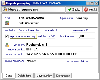 System Zarządzania Forte 2013.1 22 Nowy raport pomocniczy Dodano raport związany ze statusem operacji bankowych.
