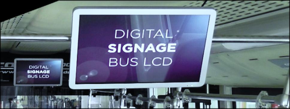 forma dotarcia Lotniska Reklama na monitorach LCD Video + Audio Jeden/dwa nośniki LCD w każdym autobusie Monitory LCD o przekątnej 22 Szeroki kąt widzenia 170 System audio Częstotliwość