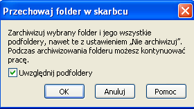 32 Przechowywanie i przywracanie elementów Ręczne przechowywanie folderów Folder można przechować za pomocą opcji programu Enterprise Vault dostępnych w programie Outlook.