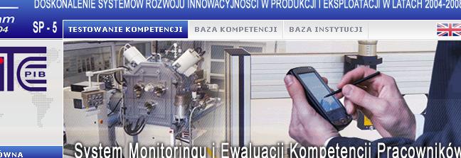Ilustracja 7: Zakładka testowanie kompetencji Ilustracja 8: zawartość zakłądki testowanie kompetencji Po wybraniu nazwy zawodu przedstawionej na ilustracji 8 zostaje wyświetlona struktura ankiety