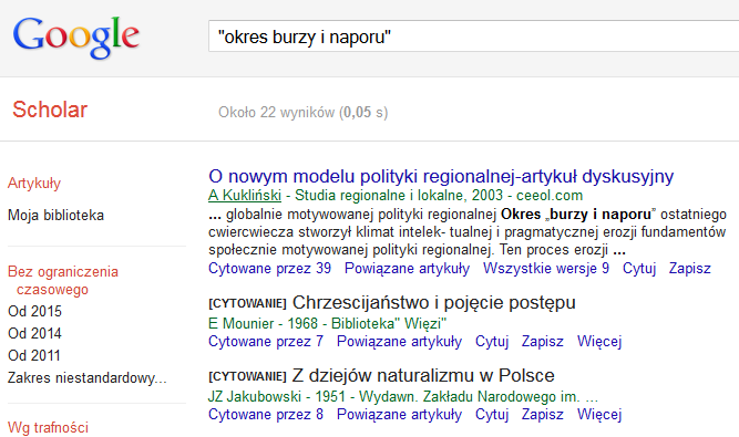 Wyszukiwarki naukowe Google Scholar naukowa