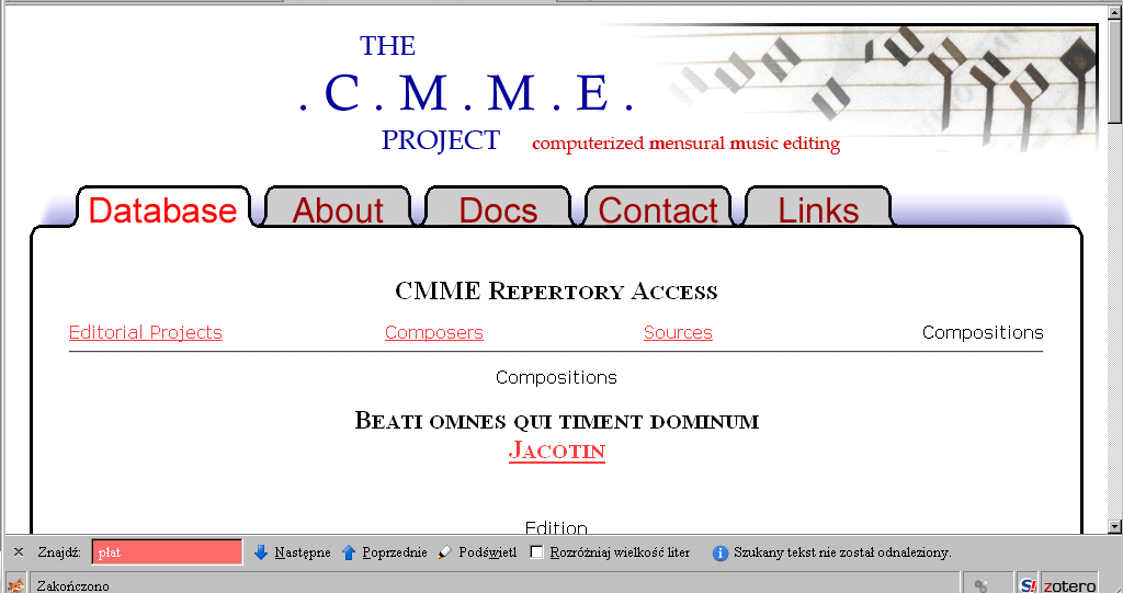computerized mensural music editing http://www.cmme.org/?