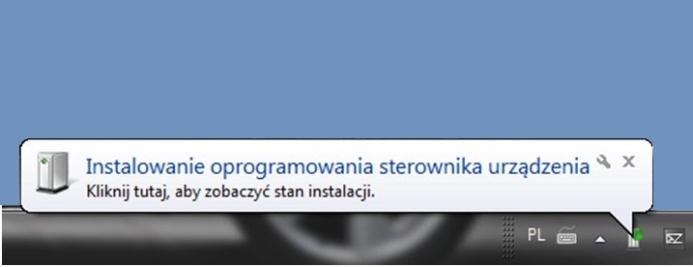 automatycznie rozpocznie się instalacja sterowników.