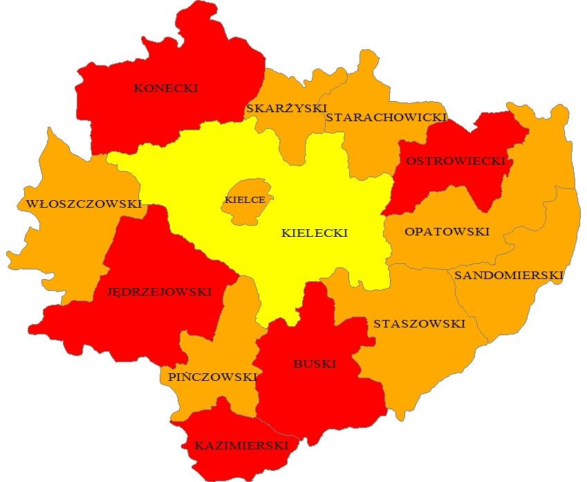 świętokrzyskim w 2011 roku  Registered cancer deaths among men in poviats of Swietokrzyskie Voivodeship in 2011 400,00 350,00 300,00 250,00 200,00 322,21 289,05 302,37 213,45 301,93