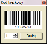 Warunkiem wydruku koperty z kodem kreskowym jest odpowiednia modyfikacja szablonu koperty w module administratora. 2.1.3 Kod kreskowy Wydruk kodu kreskowego możliwy jest z następujących miejsc: 1.