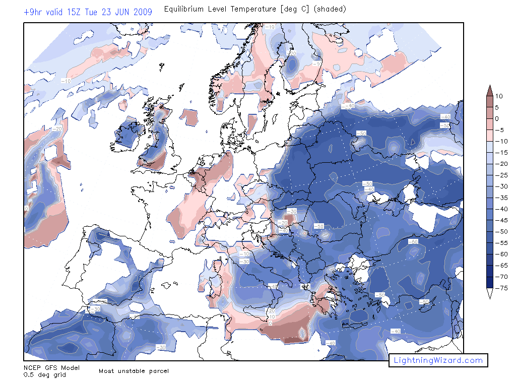 Powyższa mapa przedstawia sytuację z 23 czerwca 2009 (godz. 15 Z).