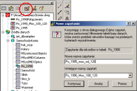 Uruchamiamy zapytanie z Okna Menedżera połączeń BD, klikając 2 razy widoczne w nim zapytanie Po_1990_Moc_100_120. Efekt zapytania pokazuje rys. 20 Rys. 20. Efekt zapytanie o zakres.