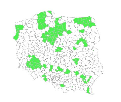 System KSZBDOT Krajowy System Zarządzania Bazą Danych Obiektów Topograficznych został zasilony danymi BDOT10k z całej Polski.