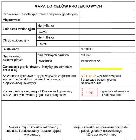 Zgodnie z rozporządzeniem mapa do celów projektowych MAPA DOOWYCH