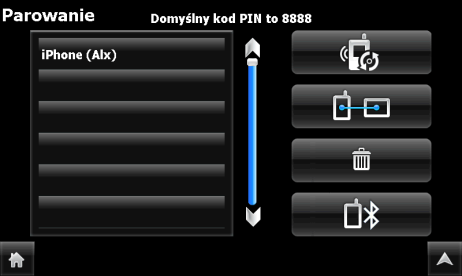 Bluetooth parowanie 1. Stuknij w przycisk Bluetooth w głównym menu, a następnie w ustawieniach włącz Bluetooth. 2. Włącz połączenie Bluetooth w Twoim telefonie komórkowym. 3.